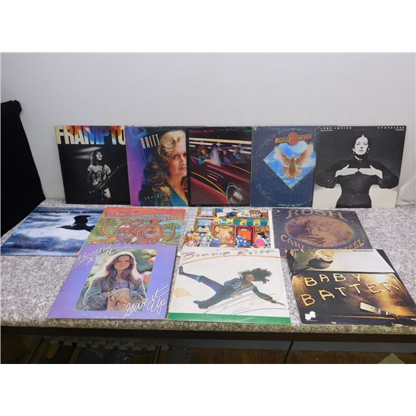 Lot of 12 Vinyl Records LPs 1970s Rock RUSH, Lene Lovich, Peter Frampton, Savoy Brown