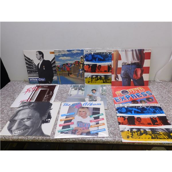 Lot of 10 Vinyl Records LPs Mostly 1980s Rock Pop, Police, Prince Springsteen Lionel Richie