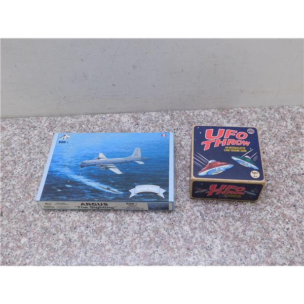 Lot of 2 ARGUS "The Sighting" Puzzle and UFO Throw *sealed*