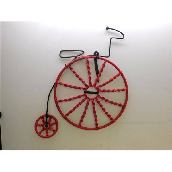Macrame Vintage Bicycle Wall Art Yarn, High Wheeler, Penny Farthing