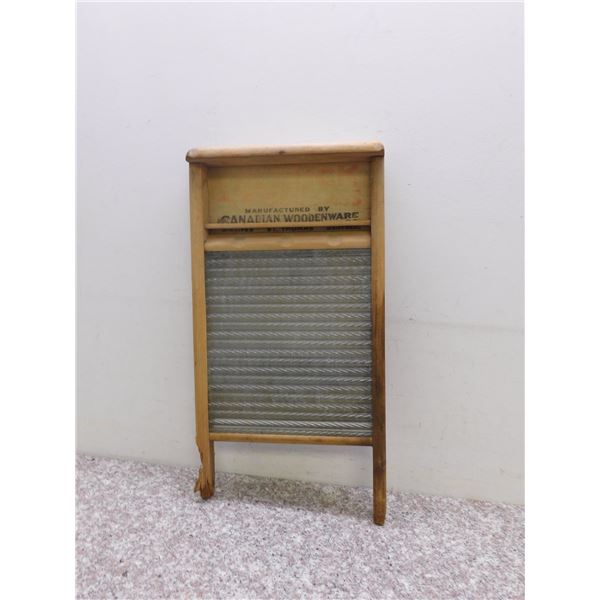Vintage Glass Washboard Manufactered by Canadian Woodenware St Thomas