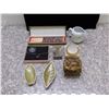 Image 1 : Lot of 8 Asian Style, Japan Mug, Chopsticks, Compact, Small Bottle, Leaf Trays, Metal Chest, Pouch