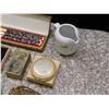 Image 3 : Lot of 8 Asian Style, Japan Mug, Chopsticks, Compact, Small Bottle, Leaf Trays, Metal Chest, Pouch