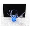 Image 2 : Art Glass Blown Glass Mid Century Centerpiece Blue and Purple