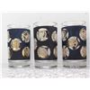 Image 3 : Lot of 6 Libbey Coin Glasses Barware Black and Gold Textured Highball Glasses