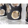Image 6 : Lot of 6 Libbey Coin Glasses Barware Black and Gold Textured Highball Glasses