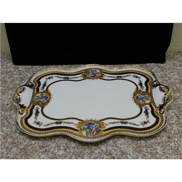 Ceramic Renaissance Art Vintage Antique French Style Serving Tray *Unmarked*