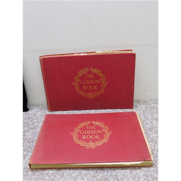 Lot of 2 Antique The Gibson Book I and II 1907 Charles Dana Gibson Collection of Published Work
