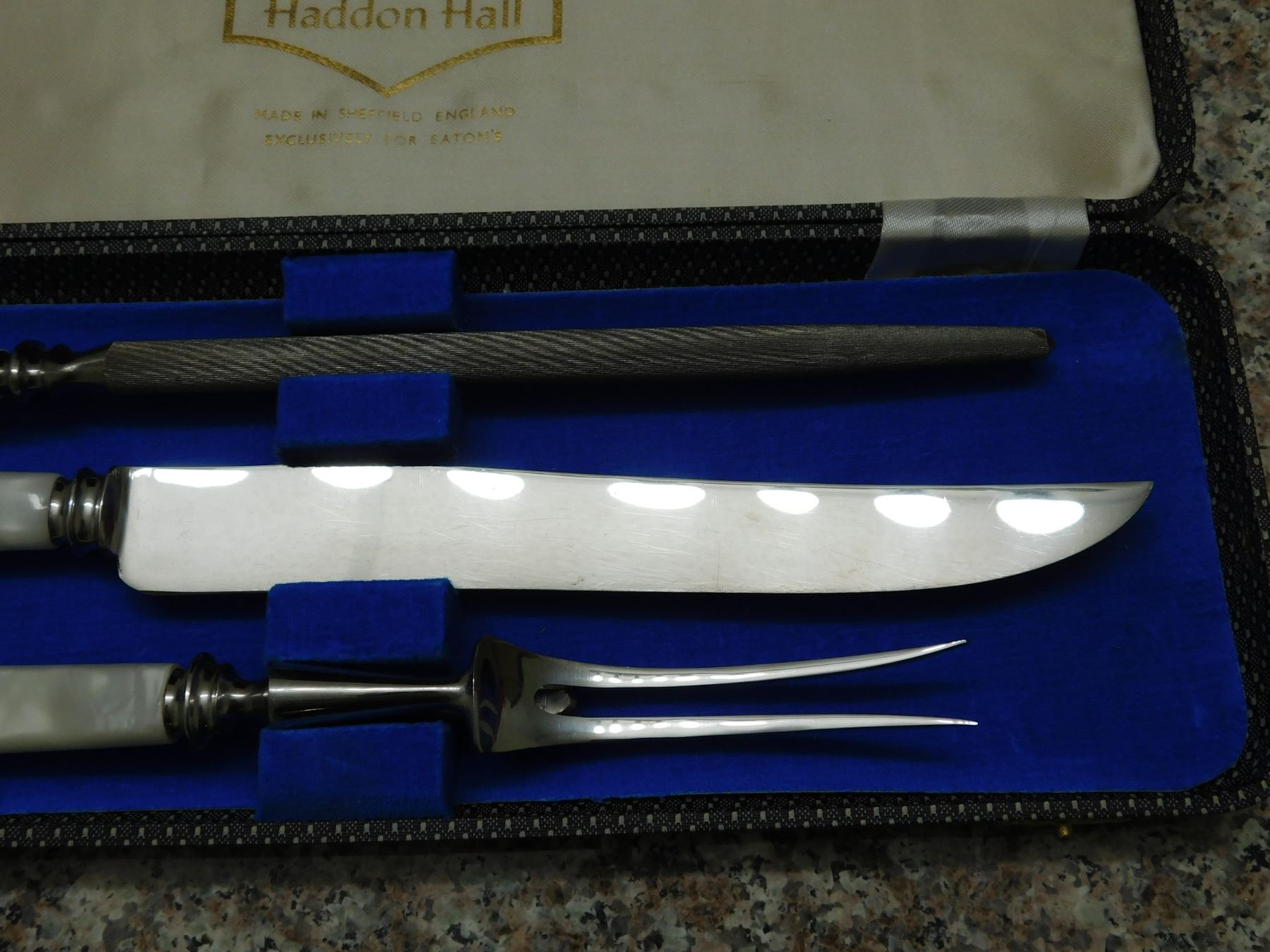 Vintage Eaton Haddon Hall Set of 3 Made in England Pearl Handle Turkey ...