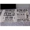 Image 3 : Lot of 4 Reproduction 1800s Wild West WANTED Posters Proclamation Reward Signs