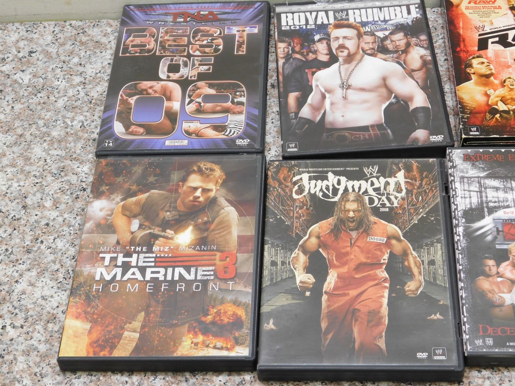 Lot of 8 Wrestling DVDs Mostly WWE ECW TNA RAW Etc