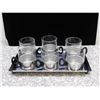 Image 1 : Vintage Schott & Gen Mainz Jena Glass Set of 6 Cups With Tray Metal Base