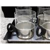 Image 2 : Vintage Schott & Gen Mainz Jena Glass Set of 6 Cups With Tray Metal Base