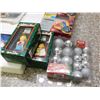 Image 3 : Box of Christmas Decorations Ornaments Lights Mostly Silver Theme