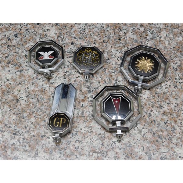 Lot of 5 Pontiac Hood Ornaments Vintage Emblems Grand Prix Bonneville