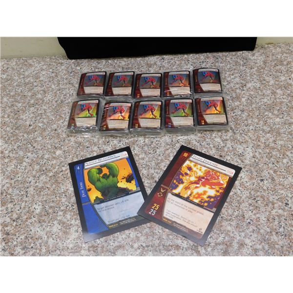 Lot of 10 Marvel VS Verse Starter Decks and 2 Oversized Promo Cards