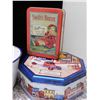 Image 2 : Lot of Enamelware Pots, Lids and Tin Cans Vintage Style Biscuits
