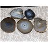 Image 1 : Lot of 5 Agate Slices Gemstone Rock Mineral Crystal Specimens Collectible