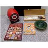 Image 1 : Lot of 5 Red Barrel Keg Plastic Cooled Display, Turkey Knife Set, Beer Labels Book, Ash Tray, Etc