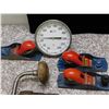 Image 2 : Bag of Assorted Tools, Measuring Tape, Stanley Planers, Thermostat, Etc
