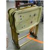 Image 1 : Lot of 4 Vintage MCM TV Trays Starburst Design by Quaker With Stand / Rack