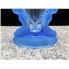 Image 2 : Large Art Deco Powder Blue Part Frosted Windsor Glass Vase circa 1930s Walther & Sohne?