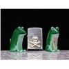 Image 2 : Lot of 3 Novelty Frog Butane Lighters and 1 Skull and Crossbones Zippo Style Lighter