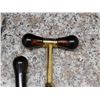 Image 2 : Lot of 4 Bar Accessories / Tools Corkscrew, Ice Tongs, Stir Spoon and Bottle Opener Tortoise Shell