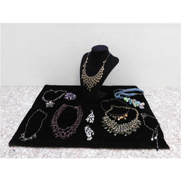 Lot of 10 Fashion / Costume Jewelry Beadwork Purple Green