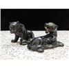 Image 1 : Lot of 2 Japan Pottery Ceramic Black Panthers 2" Small Decor