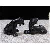 Image 3 : Lot of 2 Japan Pottery Ceramic Black Panthers 2" Small Decor