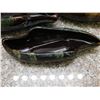 Image 2 : Lot of 5 Japan Pottery Planters  Long Rectangular Black and Green / Yellow Glazed Drip Pattern