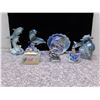 Image 1 : Lot of 7 Dolphin Glass / Resin Pearlescent Figurines Decorations Statues Trinket Box Etc