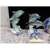 Image 2 : Lot of 7 Dolphin Glass / Resin Pearlescent Figurines Decorations Statues Trinket Box Etc
