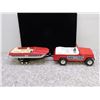 Image 1 : Red Tonka Truck With Boat and Trailer EWT 051 Jeepster
