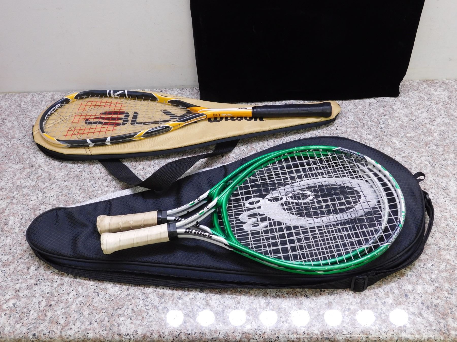 Lot of 3 Tennis Rackets Wilson K Rival Arpophite Black With Bag and ...