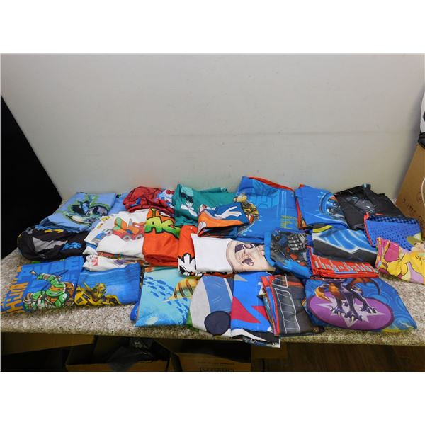 Lot of Assorted Kids Bedsheets Pillowsheets Superhero Looney Tunes Vintage and Modern