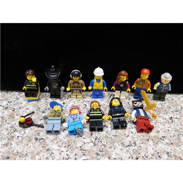 Lot of 12 LEGO Minifigs Lego Universe Characters Cowboy, Construction, Etc