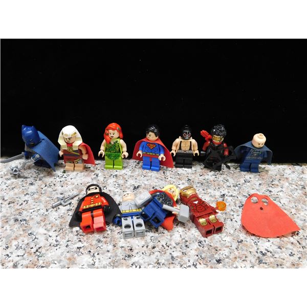 Lot of 11 LEGO Superhero Minifigs Etc Batman Superman Etc