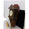 Image 5 : Vintage Ornate Wooden Wall Clock Pendulum and Heavy Brass Weights *untested