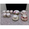 Image 1 : Royal Albert "American Beauty" Tea Cups and Saucers Set of 4, Old English Rose, Blossom Time, Albani