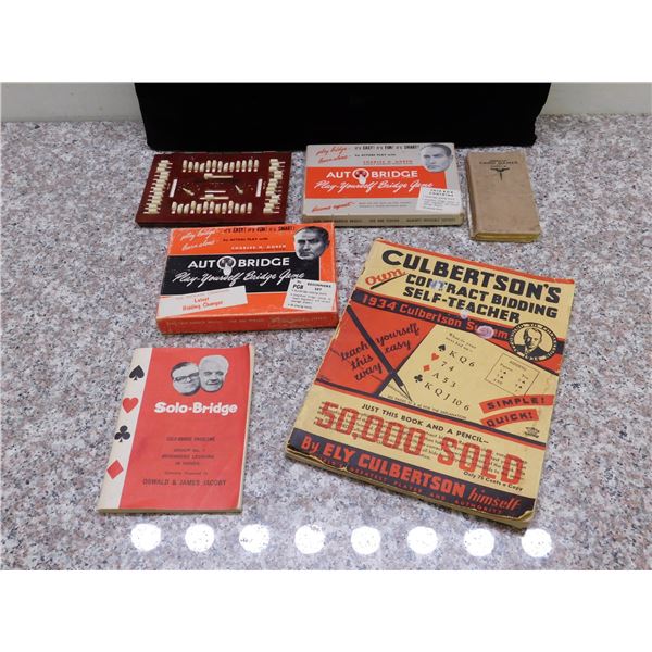 Lot of 6 Auto Bridge, Solo Bridge Games, Booklets, Card Games Book, Sulbertsons Contract Bidding