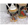 Image 2 : Lot of 5 German Beer Steins 3 with Metal Lids, Ceramic Pottery