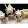 Image 3 : Lot of 5 German Beer Steins 3 with Metal Lids, Ceramic Pottery