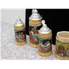 Image 5 : Lot of 5 German Beer Steins 3 with Metal Lids, Ceramic Pottery