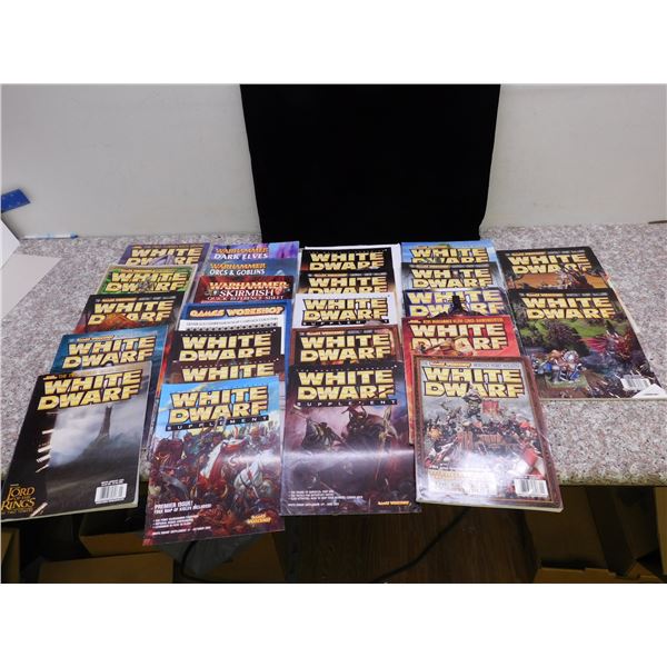 Lot of 25 White Dwarf Warhammer Magazines, Warhammer Dark Elves, Orcs & Goblins, Games Workshop