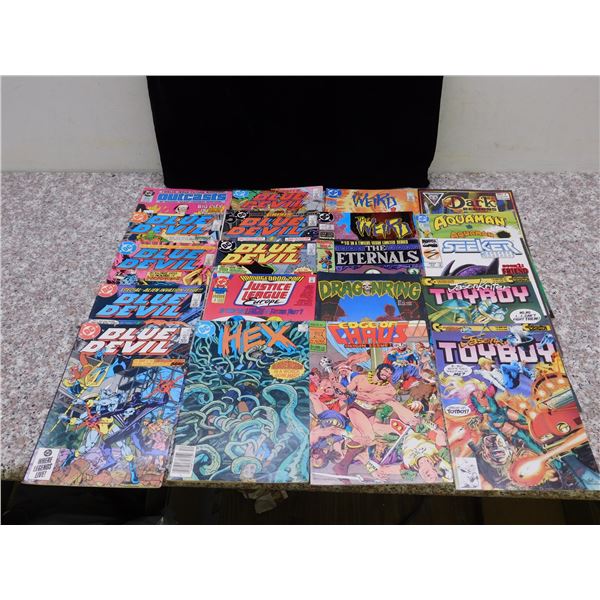 Lot of 20 Assorted DC Commics Aquaman, Blue Devil, Justice League Europe, Jason ToyBoy