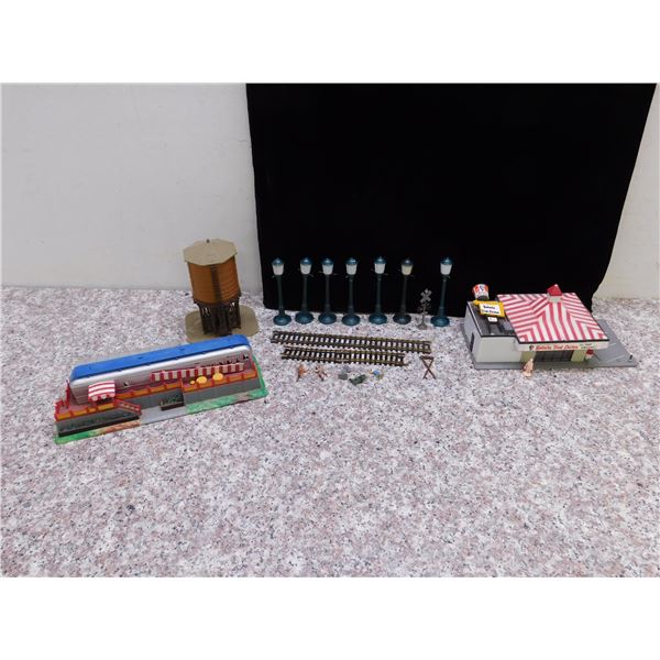 Lot of Assorted Miniatures Train, KFC, Streetlights, People HO Scale