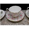 Image 3 : Lot of 3 Teacups and Saucers Royal Albert Silver Maple, Gladstone, Floral Chintz