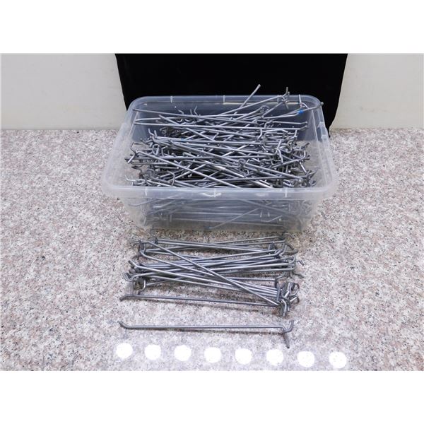 Basket of approx 100+ Peg Board Hooks mostly 10" Length Metal Store Display Commercial Retail Use
